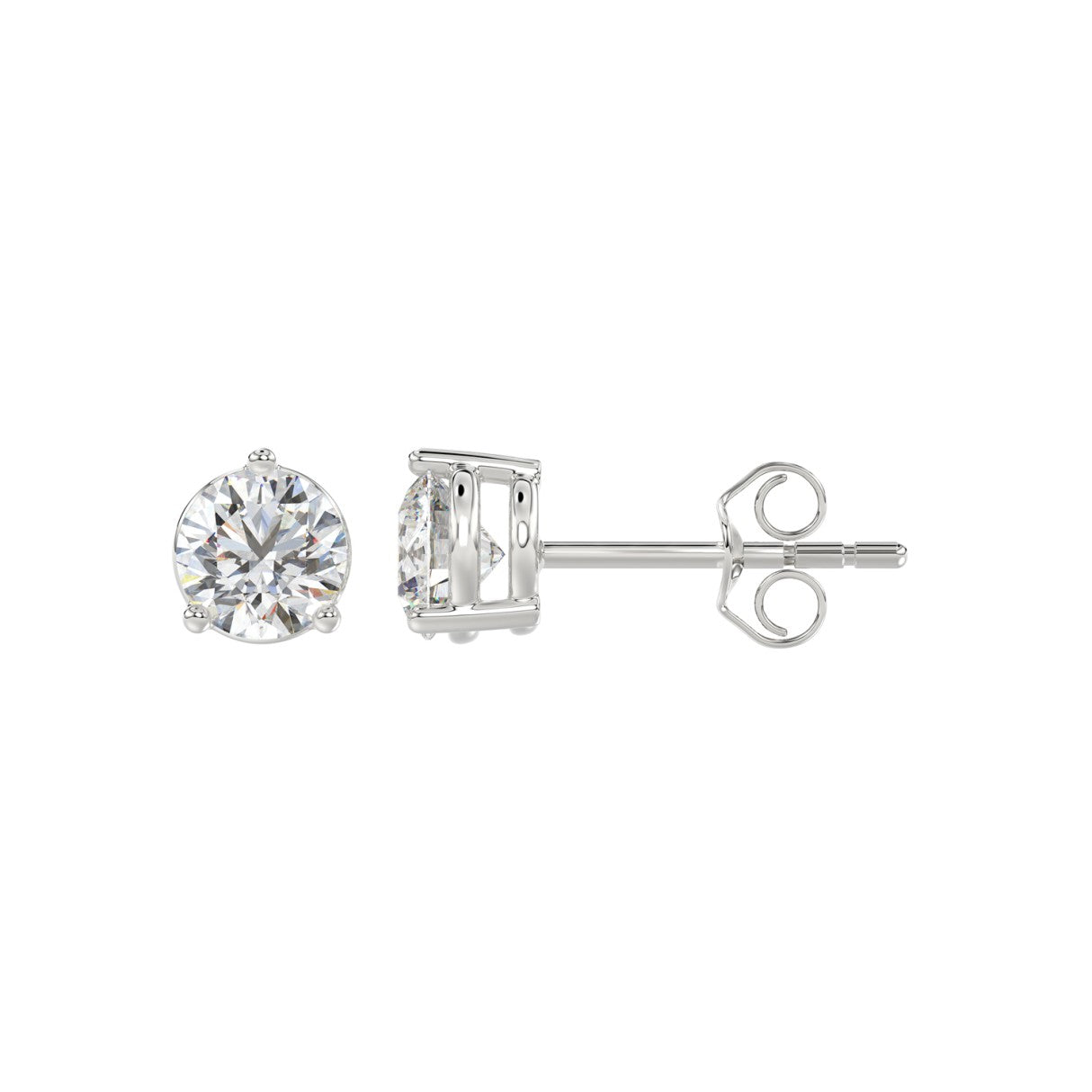 1.5 CT Lab-Grown Diamond Stud Earrings – 14K White Gold – F-G VS