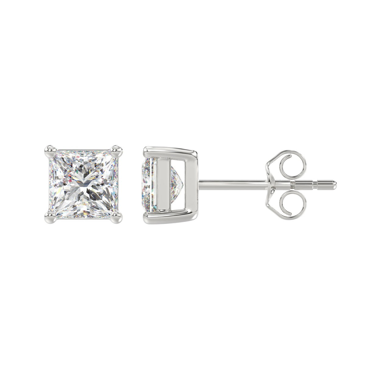 2.5 CT Lab-Grown Diamond Stud Earrings – 14K White Gold – F-G VS