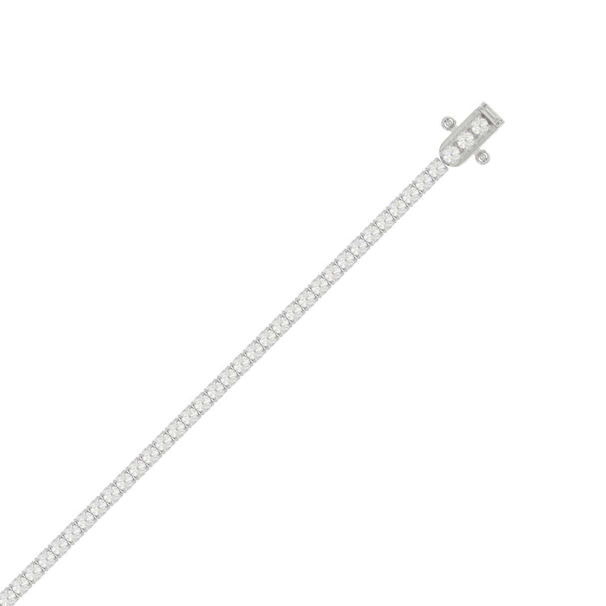 Basket 4 Prong Tennis Bracelet - 14K White Gold - 3ct - Lab Grown - 7"