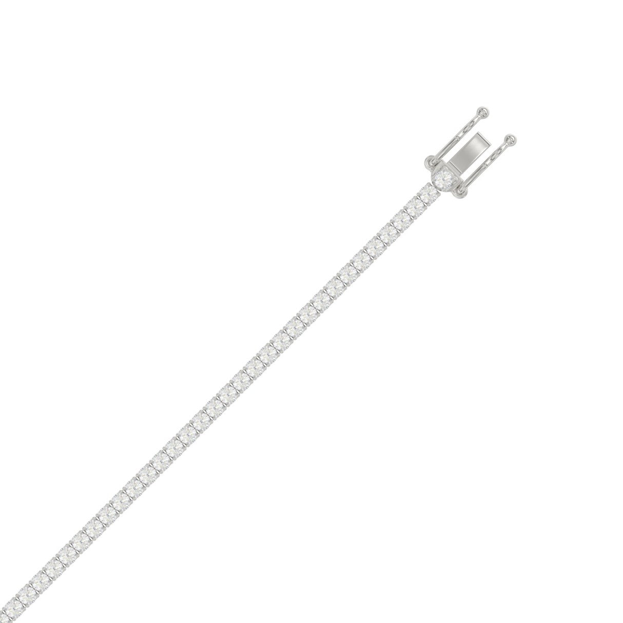Basket 4 Prong Tennis Bracelet - 14K White Gold - 3ct - Lab Grown - 7"