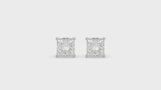 2.5 CT Lab-Grown Diamond Stud Earrings – 14K White Gold – F-G VS